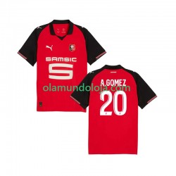 Camisola Stade Rennais Andres Gomez 20 Homem Equipamento Primeiro 2025-2026 Manga Curta